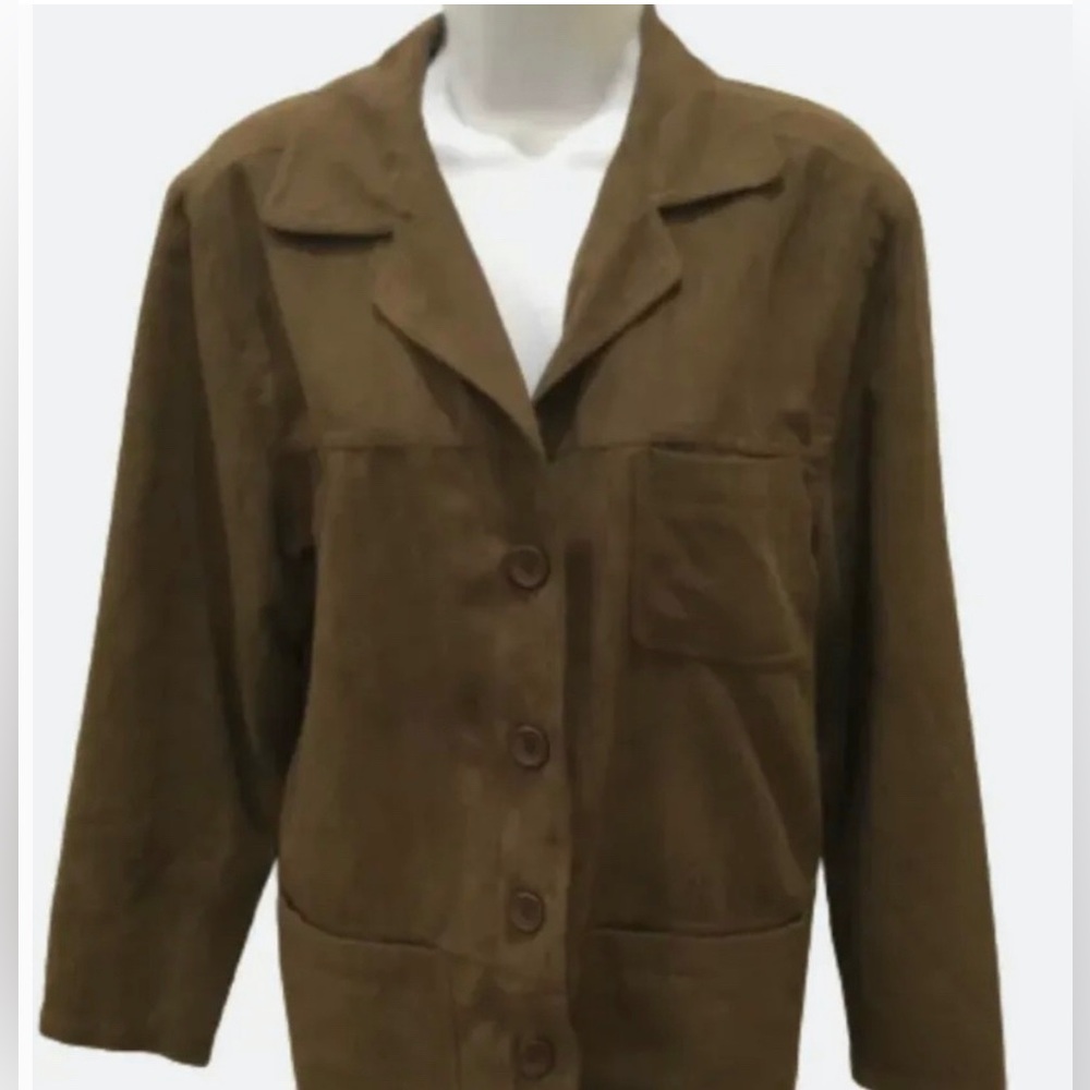 Coaco Women’s Brown Faux Suede Jacket Size Small
